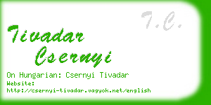 tivadar csernyi business card